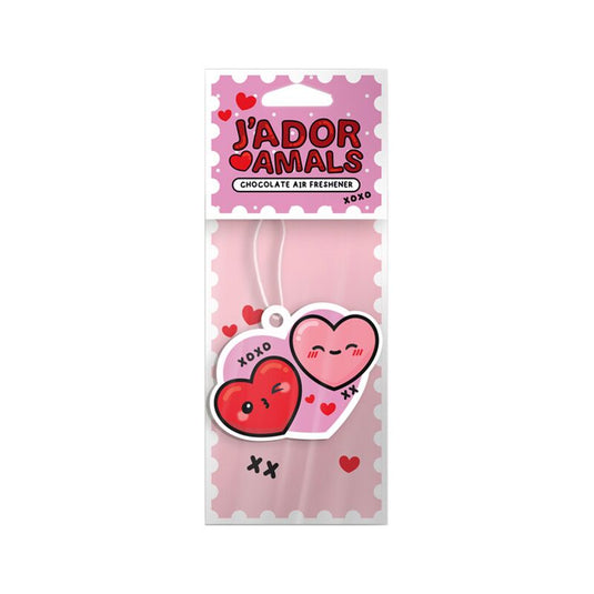 Chocolade j'adoramals dubbel hart luchtverfrisser