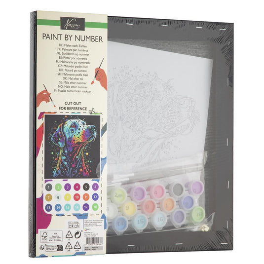 Nassau schilderen op nummer hond 30x30cm