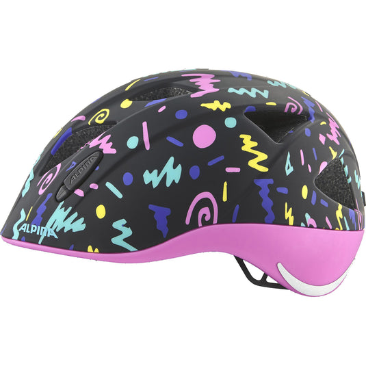 Olympic sportswear alpina sports kinderhelm ximo flash black-confetti 49-54 mat