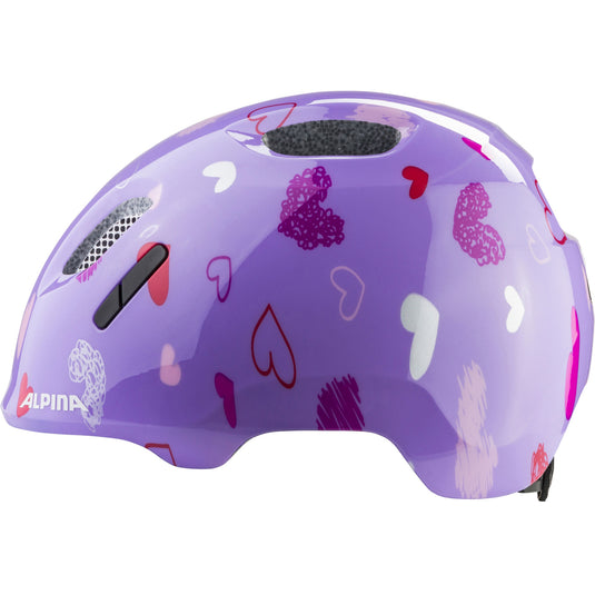 Alpina ximo 2 purple hearts gloss - kid's helmet