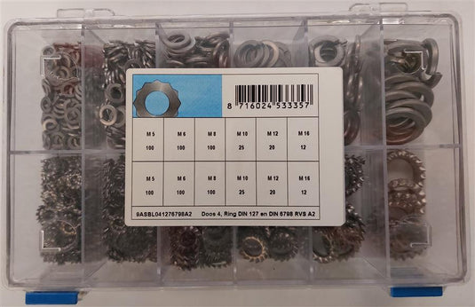 Assortiment ringen d127+d6798 rvs a2