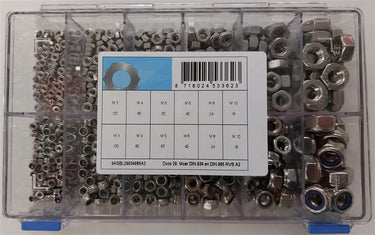 Assortiment moeren d934+d985 rvs a2