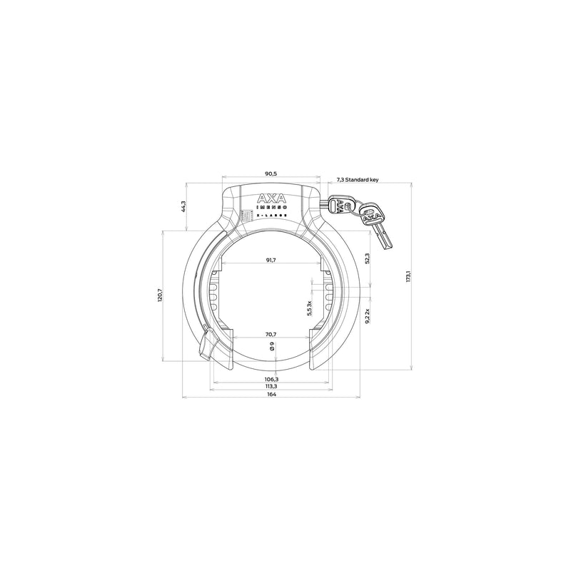 Load image into Gallery viewer, Werkplaatsverpakking Ringslot AXA Imenso X-Large Zwart (P20)
