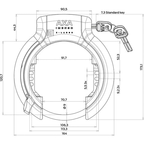 Frame lock axa imenso x-large black (card)