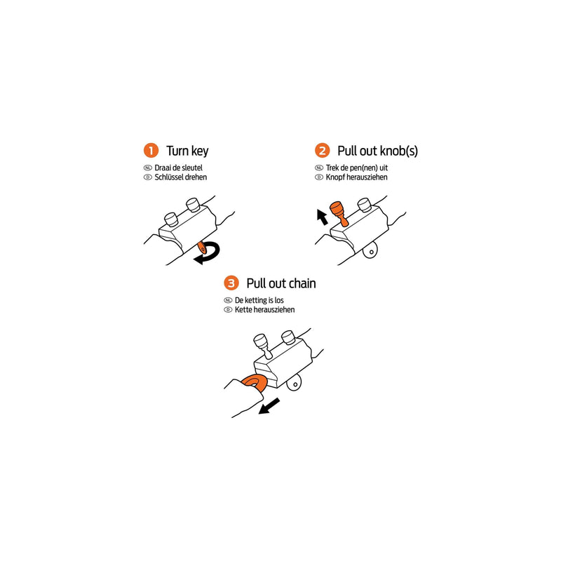 Load image into Gallery viewer, kettingslot Hawk zwart 100cm
