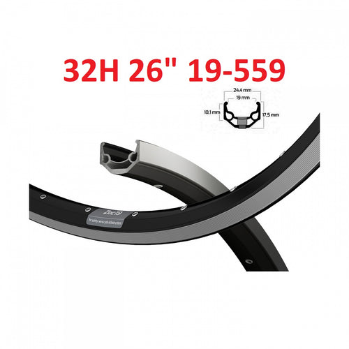 Ryde velg 26 zac19 zwart cnc 32 14