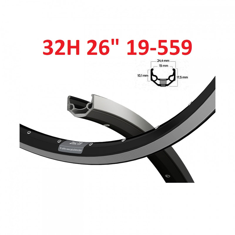 Load image into Gallery viewer, Ryde velg 26 zac19 zwart cnc 32 14
