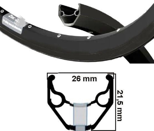 Ryde velg 28 zac421 zwart disc 32 14