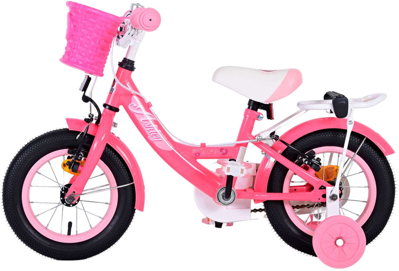 Load image into Gallery viewer, Volare Ashley Kinderfiets Meisjes 12 inch Roze Rood Twee handremmen
