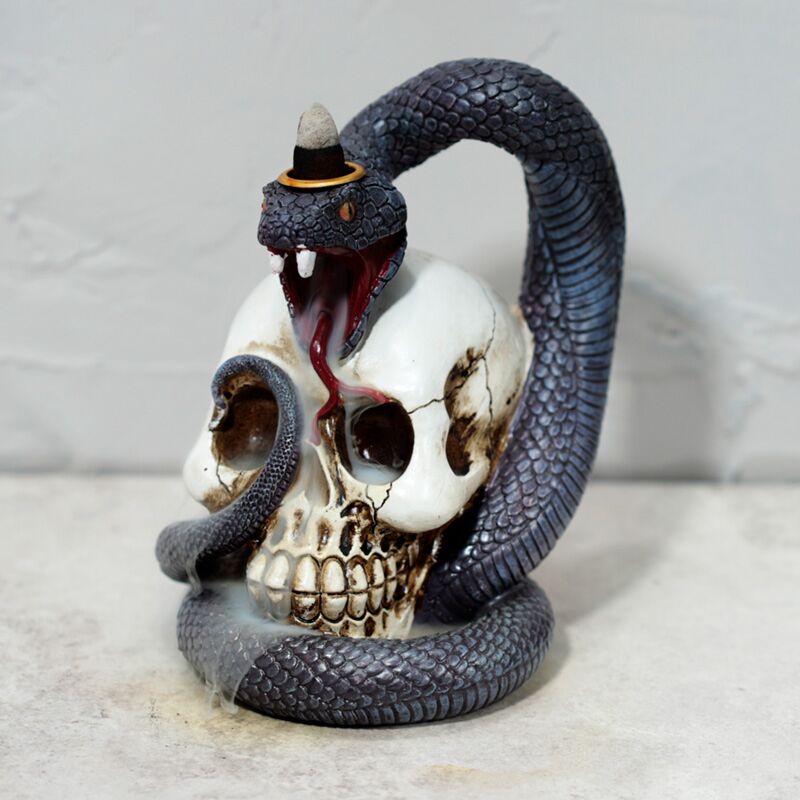 Load image into Gallery viewer, Slang en schedel backflow wierookhouder
