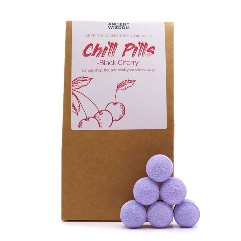 Load image into Gallery viewer, Zwarte kers badbruisballen fizz chill pill gift box
