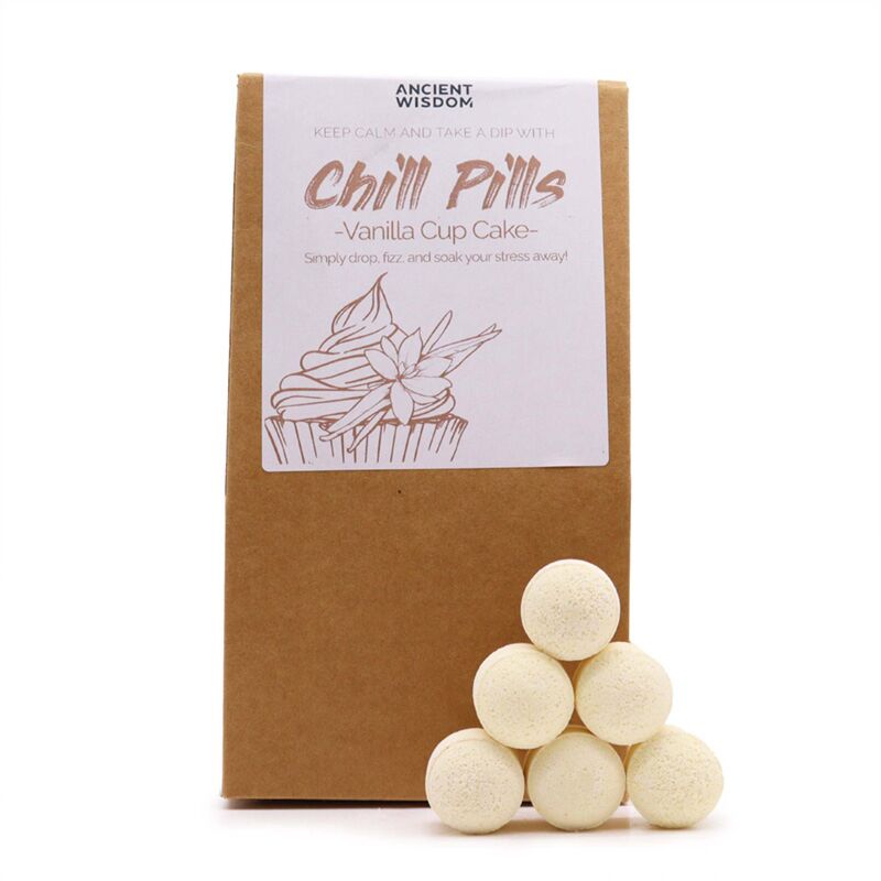 Load image into Gallery viewer, Vanille cupcake badbruisballen fizz chill pill gift box
