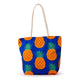 Pineapple print canvas strandtas