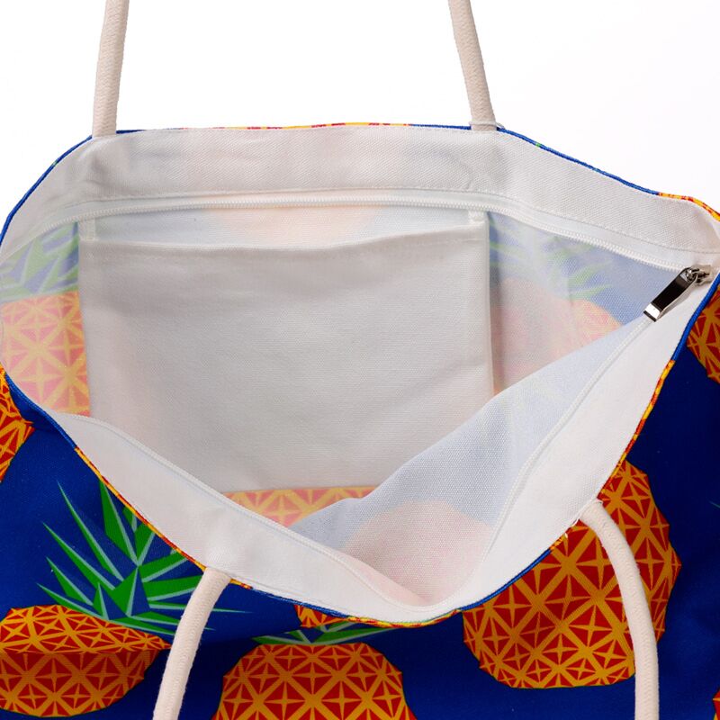 Load image into Gallery viewer, Pineapple print canvas strandtas
