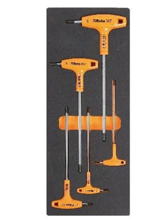 Beta inbussleutel set t handvat 5-delig met inlay