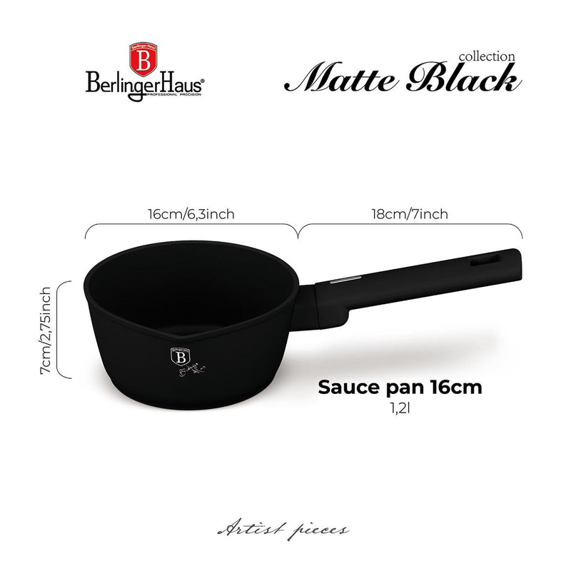 Load image into Gallery viewer, Berlingerhaus sauspan mat zwart 16cm
