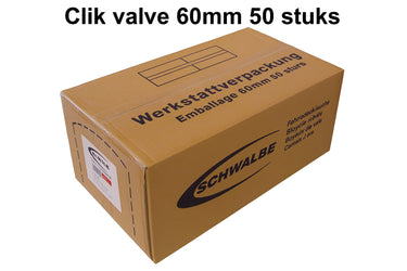 Schwalbe binnenband 23 30-622 630 scv15 click ventiel 60mm werkplaatsverpakking 50 stuks