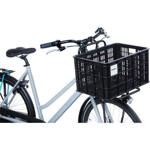 basil bicycle crate l - large - 40 liters - black