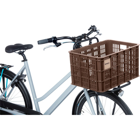 basil bicycle crate l - large - 40 liters - brown