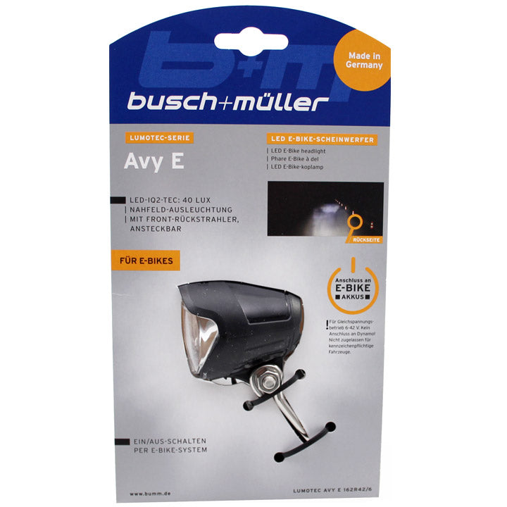 Load image into Gallery viewer, Busch + muller koplamp lumotec iq avy dc e-bike 40 lux blister
