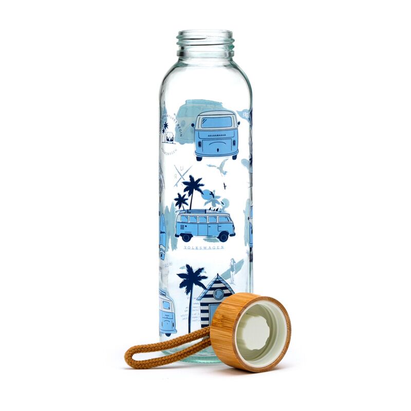 Load image into Gallery viewer, Vw t1 volkswagen busje explore 500ml duurzame glazen waterfles
