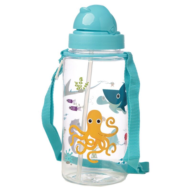 Load image into Gallery viewer, Zeedieren duurzame bpa-vrij 450ml kinder waterfles rietje

