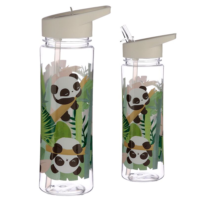 Load image into Gallery viewer, Panda duurzame 550ml waterfles flip straw

