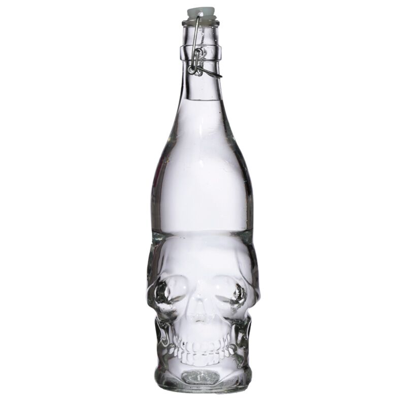 Load image into Gallery viewer, Schedelvormig duurzame glazen waterfles 1000ml koude dranken
