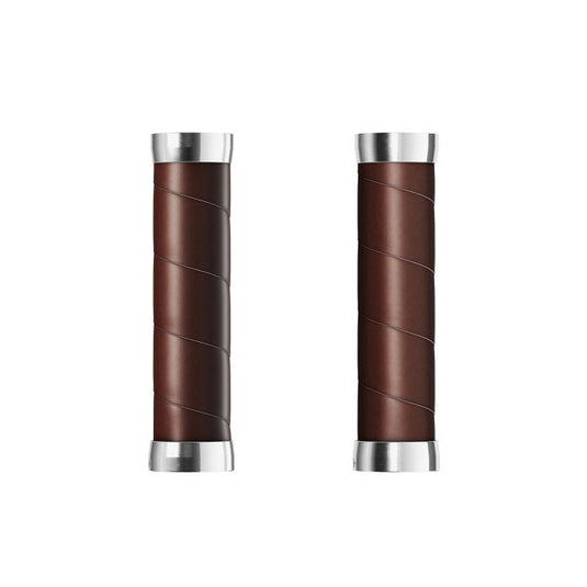 Brooks slender leather grips (130+130mm) - antic brown