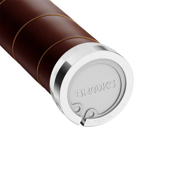 Brooks slender leather grips (130+130mm) - antic brown