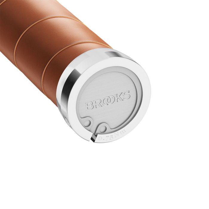Load image into Gallery viewer, Brooks slender leather grips (100+100mm) - honey
