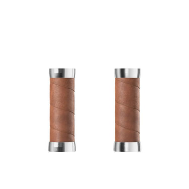 Brooks slender leather grips (100+100mm) - dark tan