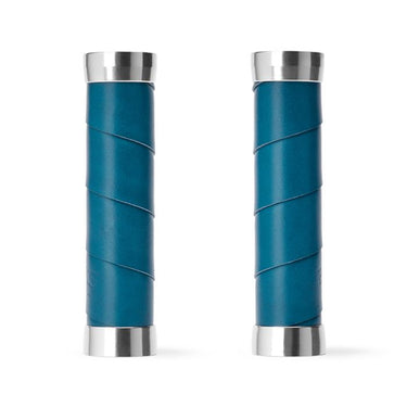 Brooks slender leather grips (130+130mm) - teal