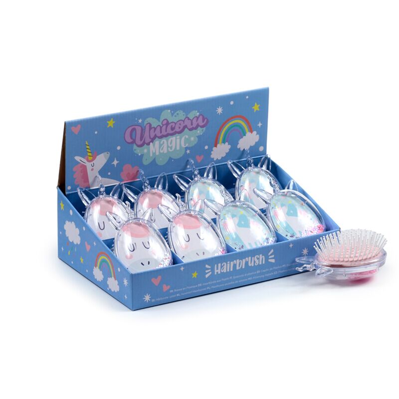 Load image into Gallery viewer, Unicorn magic-vormige glitter haarborstel
