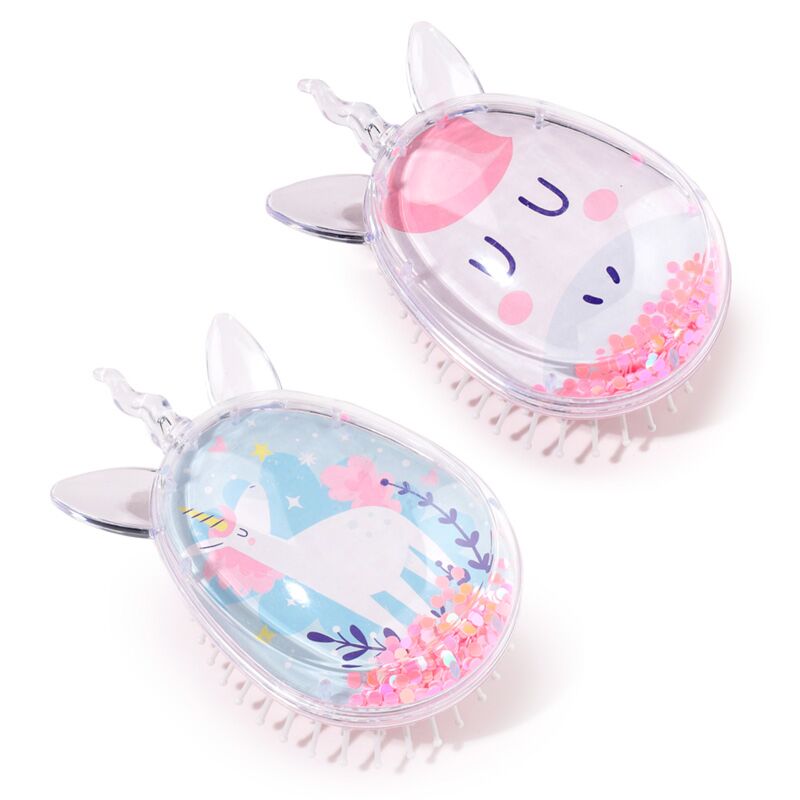 Load image into Gallery viewer, Unicorn magic-vormige glitter haarborstel
