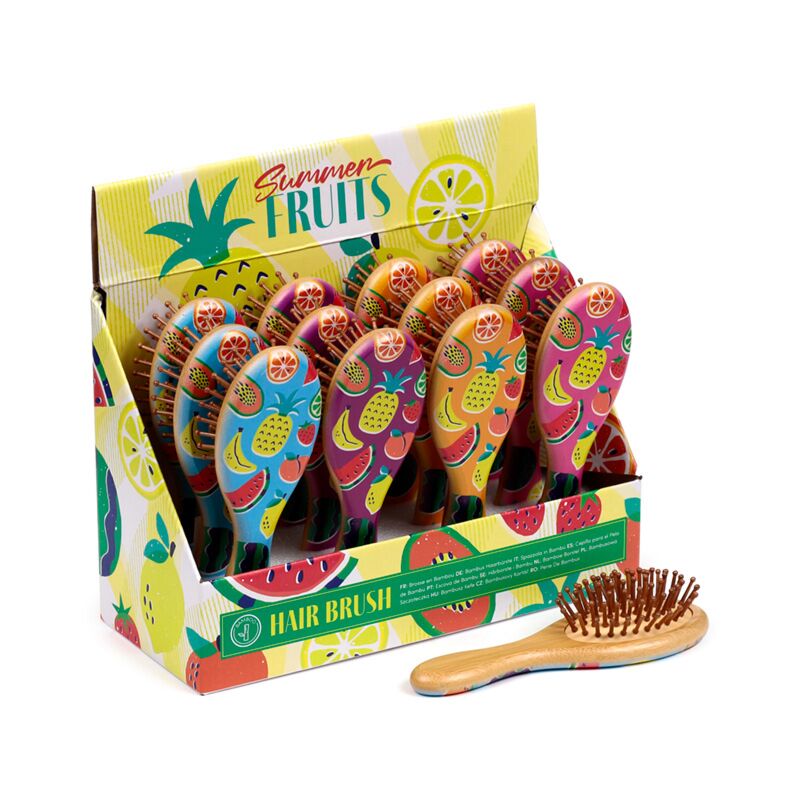 Load image into Gallery viewer, Zomer fruit bamboe haarborstel
