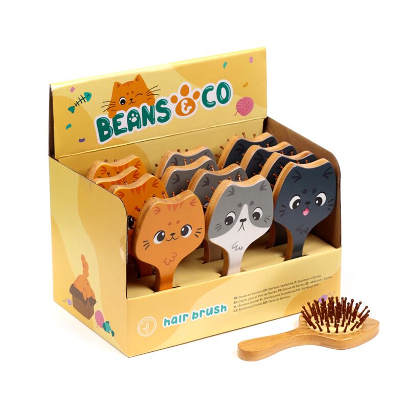 Load image into Gallery viewer, Beans co katten bamboe haarborstel
