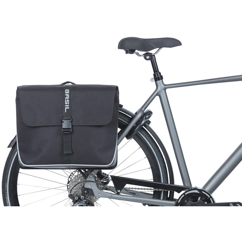 Load image into Gallery viewer, Basil dubble fietstas forte mik 35 liter 15 x 38 x 30 cm - zwart
