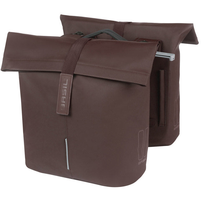Afbeelding laden in galerijviewer, Basil dubbele fietstas city mik 28-32 liter - roasted brown

