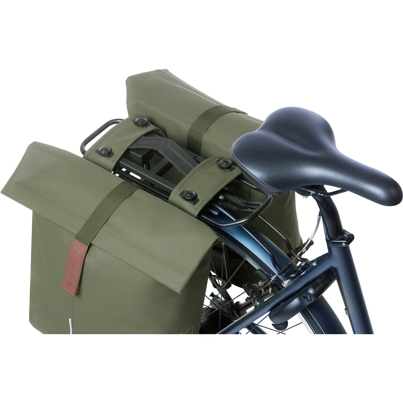 Afbeelding laden in galerijviewer, Basil dubbele fietstas city mik 28 - 32 liter - moss green
