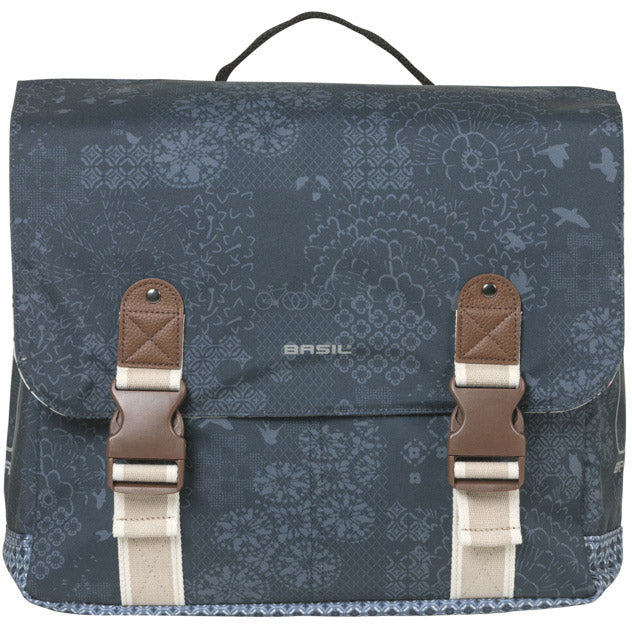Load image into Gallery viewer, Basil dubbele fietstas bohème mik 35 liter - indigo blauw
