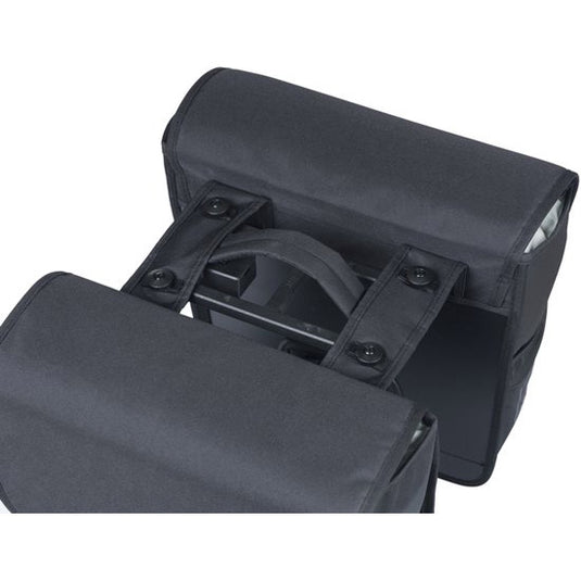 Basil tas go mik 2.0 dubbel zwart | 32l