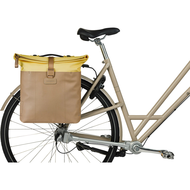 Load image into Gallery viewer, Basil dubbele fietstas vive mik 28-35l 14 x 30 x 38 cm - zand geel
