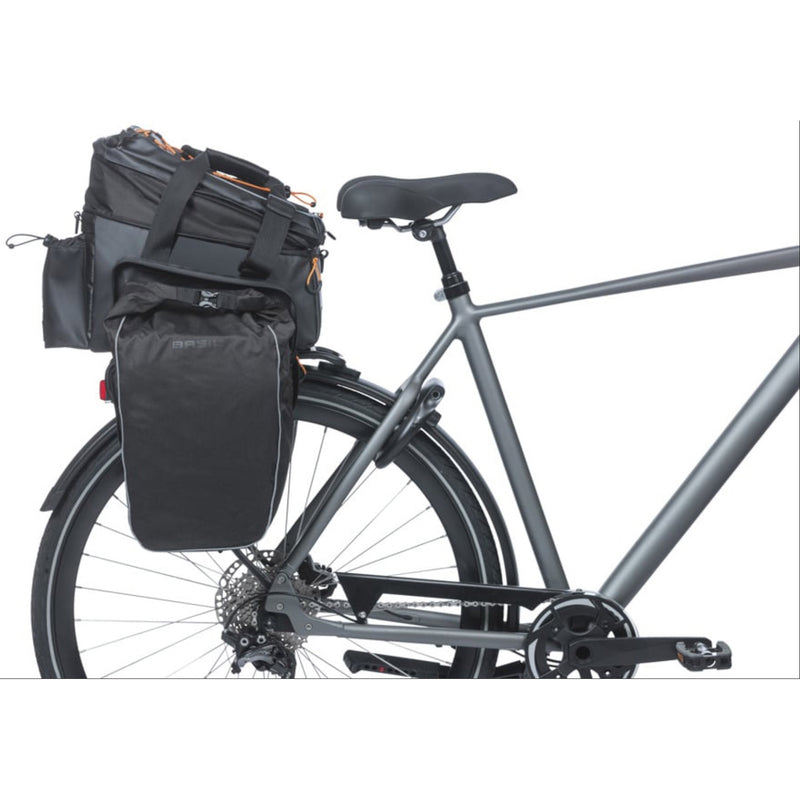Load image into Gallery viewer, Basil gepäckträgertasche miles xl pro trunkbag miles xl pro mik 2.0 black orange

