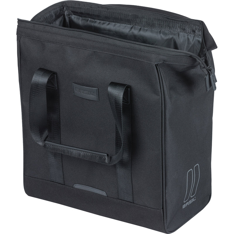 Load image into Gallery viewer, Basil fietsshopper grand mik hooks 23l 12 x 35 x 35 cm - zwart
