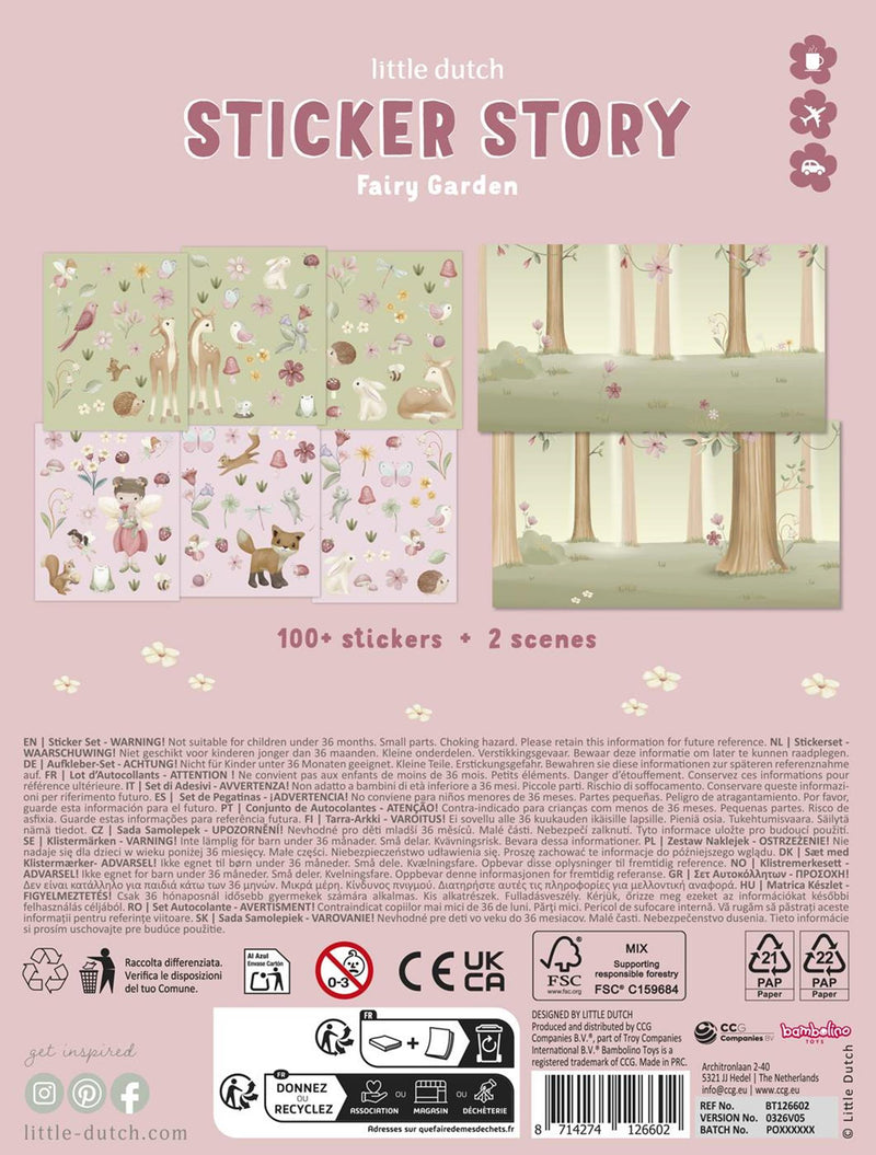 Load image into Gallery viewer, Little dutch sticker story boek fairy garden, 2 scenes
