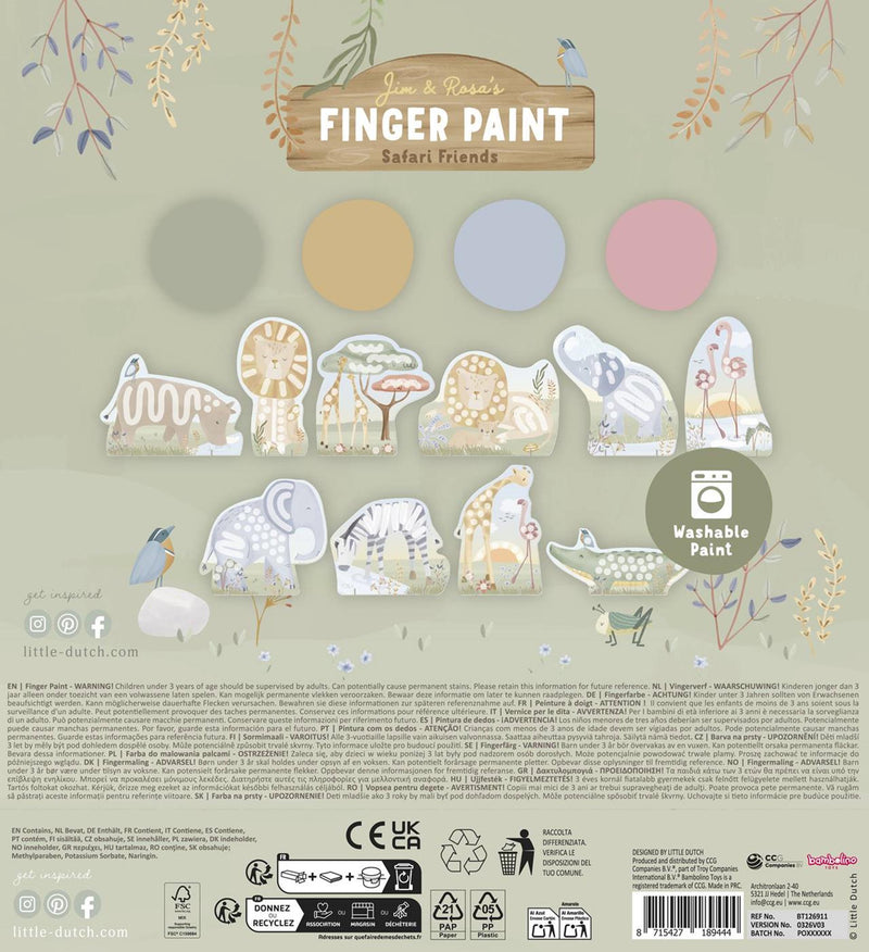 Load image into Gallery viewer, Little dutch vingerverf - safari - complete set - cadeautip - creatief speelgoed

