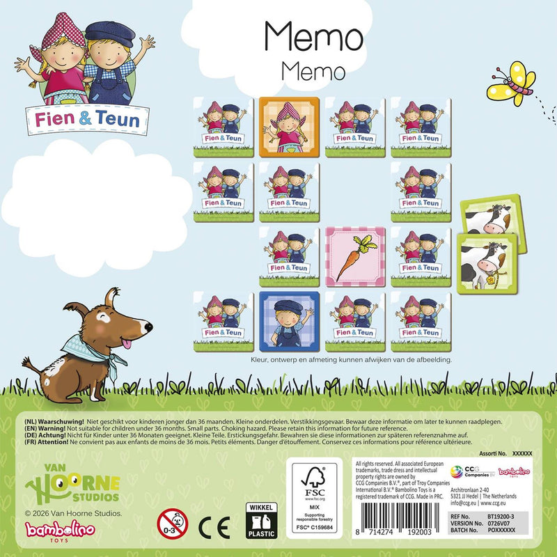 Load image into Gallery viewer, Fien teun memo spelletje - geheugen spel educatief spelgoed - boerderij - bambolino toys - vanaf 3 jaar
