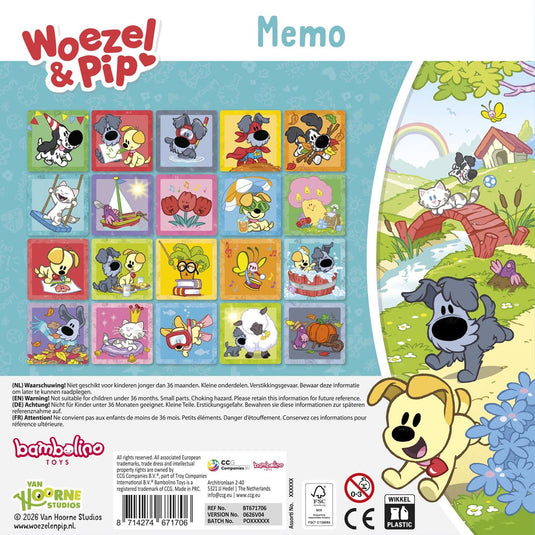 Woezel pip memo spel - educatief speelgoed - junior geheugenspel - memory - vanaf 3 jaar - bambolino toys