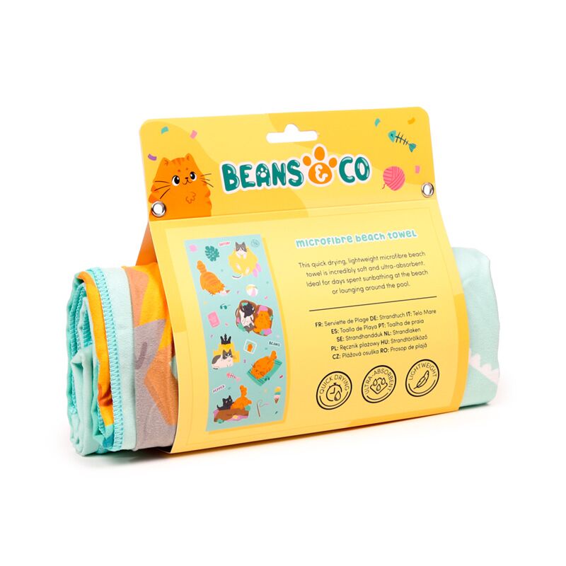 Load image into Gallery viewer, Beans co katten microvezel strandhanddoek
